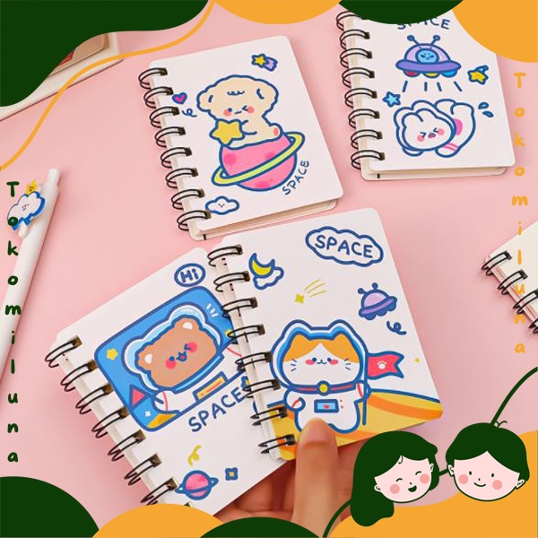 

Mini memo space buku tulis catatan kecil pocket book souvenir lucu cute HB1181