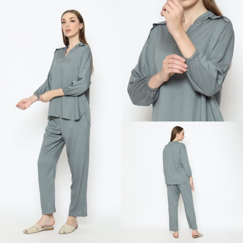 CP V Shanghai Tangan 7/8 Twill - AMRO SLEEPWEAR One Set Rayon Twill Daily Set Homey Set Rayon Twill 
