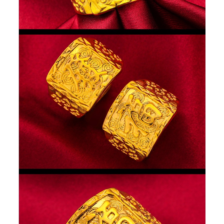 Goldkingdom Perhiasan Fashion Emas Asli Kadar 375 Bangkok Aksesoris Ready Stock Gilt Vintage Man Ring with Adjustable Ring Untuk Kontrol Cincin Dan Rejeki