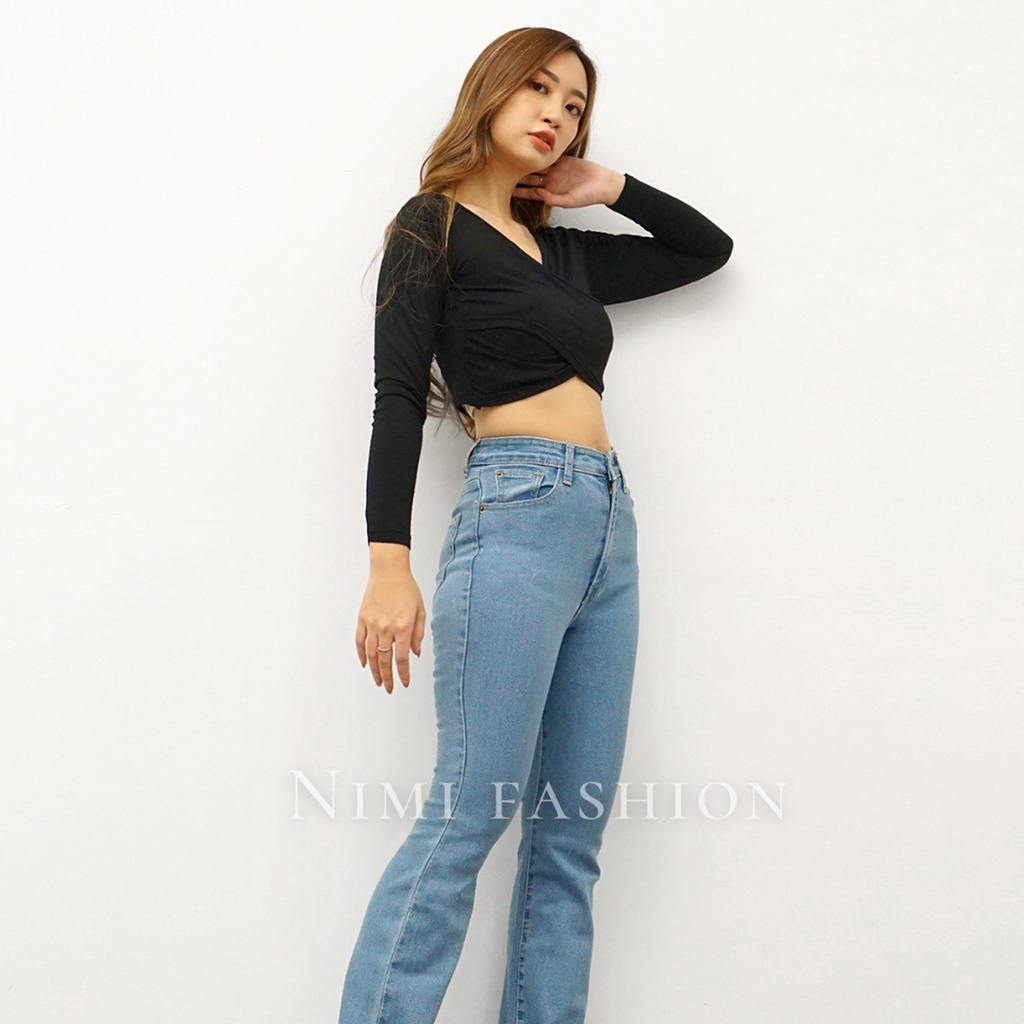 NIMI - Lexa HW Cutbray Jeans Celana Jeans Stretch Wanita Cutbray