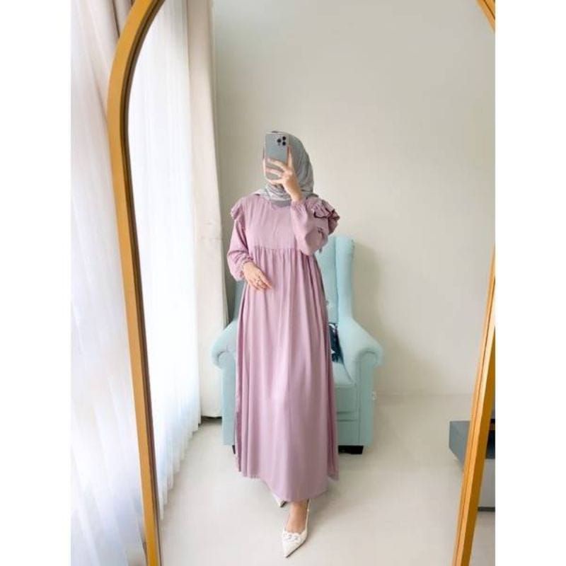 AZARA MIDI DRESS/crinkel air flow/gamis wanita/dress remaja prempuan/gamis remaja wanita fashion/terbaru/terlaris