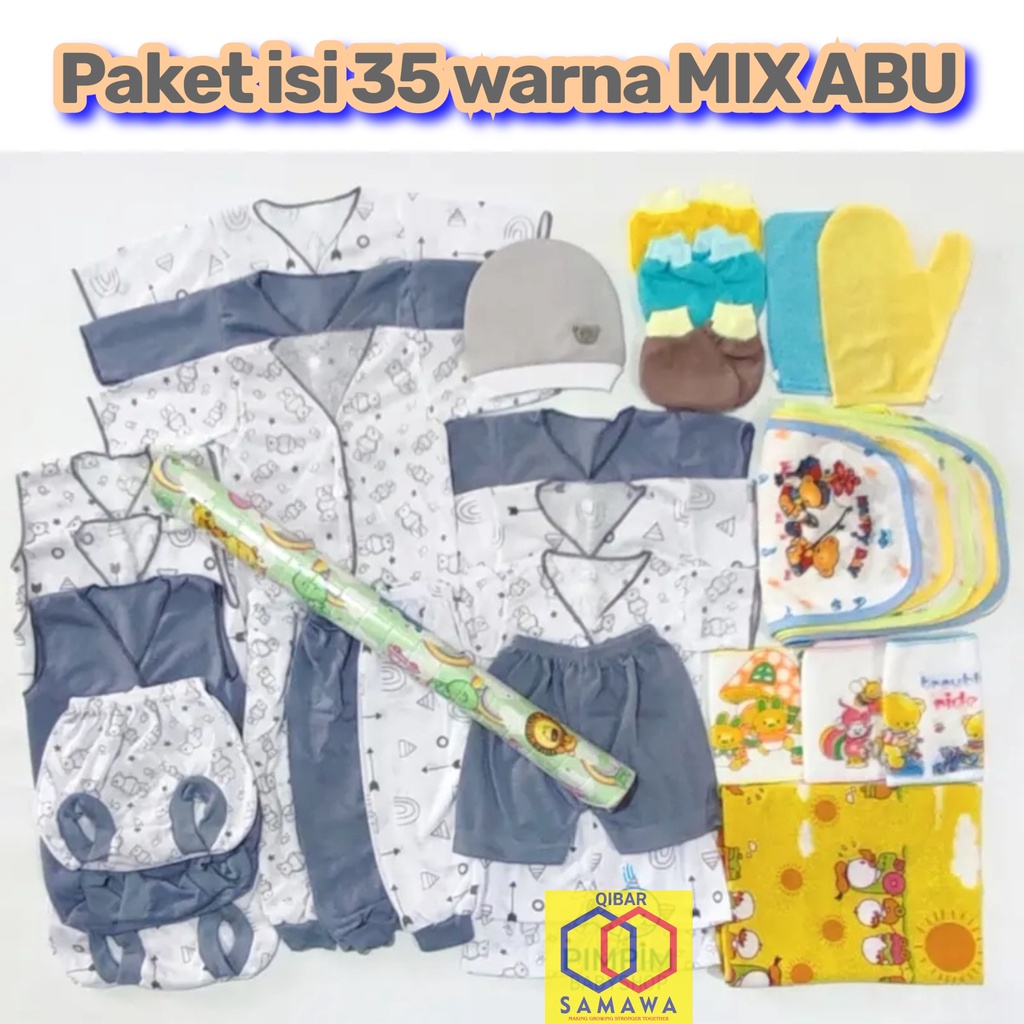 35pcs Paket Baju Bayik Baru Lahir  New Born Murah Lembut KOMPLIT  BEDONG + PERLAK