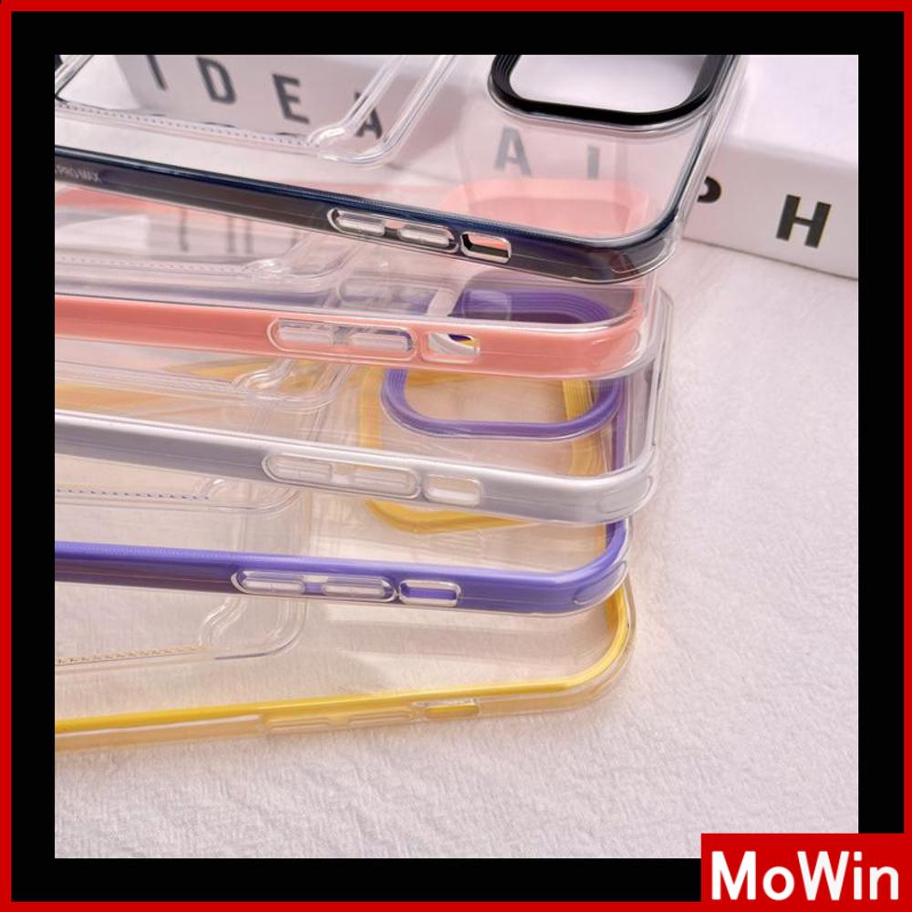 For iPhone 14 Pro Max iPhone Case 3 in 1 Card Holder Clear Case Candy Color Shockproof Protection Camera Black White Pink Purple Compatible For iPhone 13 Pro max 12 11 xr 7plus
