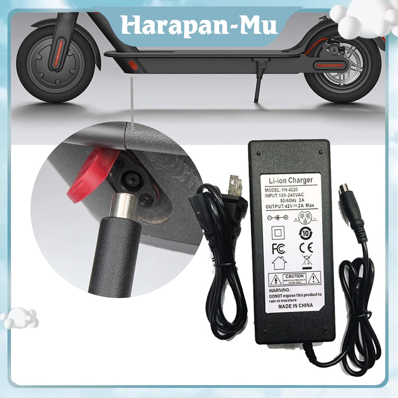 Charger Scooter 42V Adapter Charger Baterai 42V 2A Smart Wheel Hoverboard Skuter Scooter Charger Sku