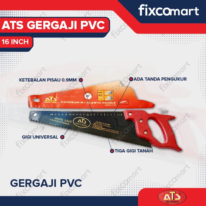 ATS Gergaji Kayu Gagang PVC 16 inch