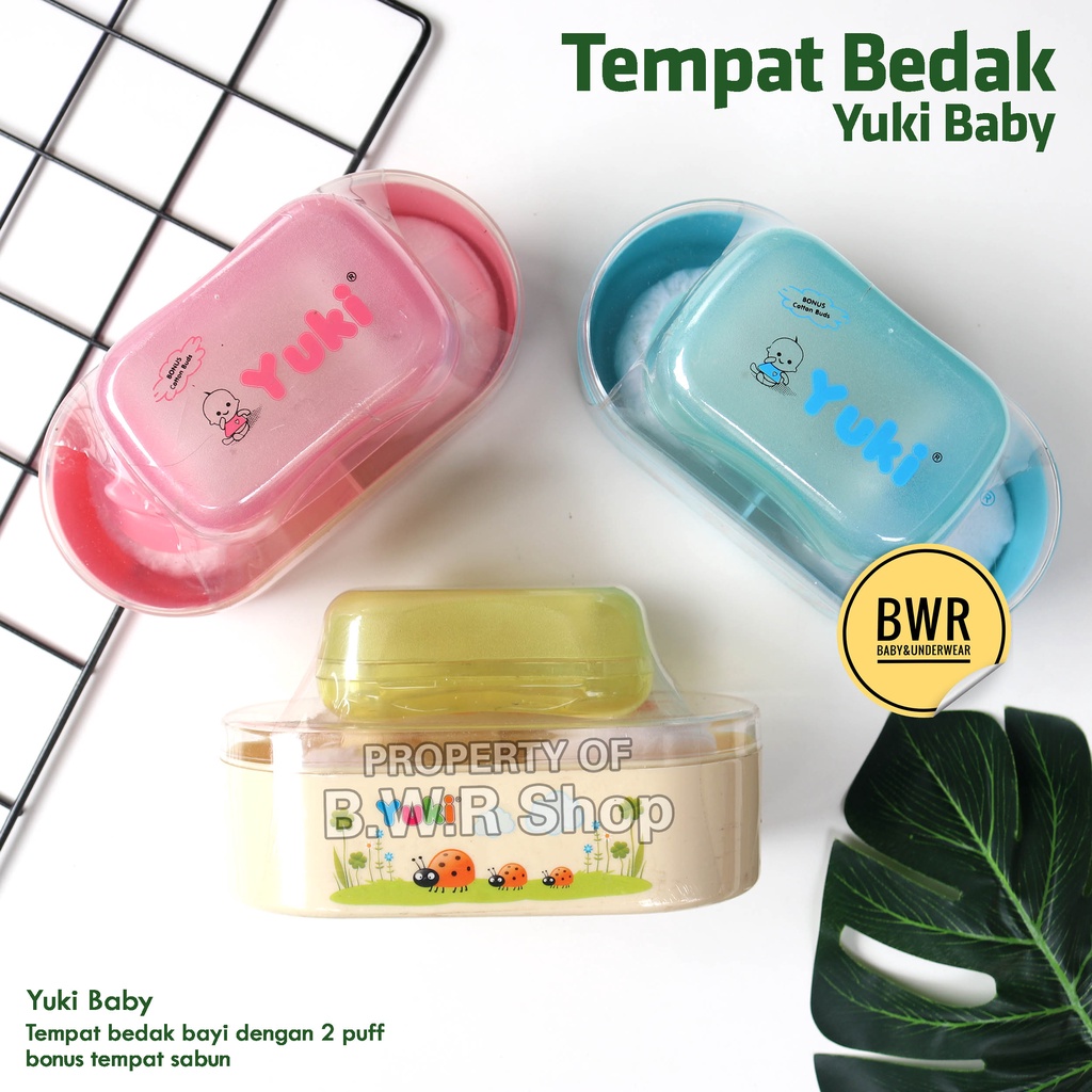 Tempat SABUN DAN BEDAK  YUKI 2in1 Dua Sekat / TB Yuki Case Baby Powder / Tempat Bedak Tabur | Bwr