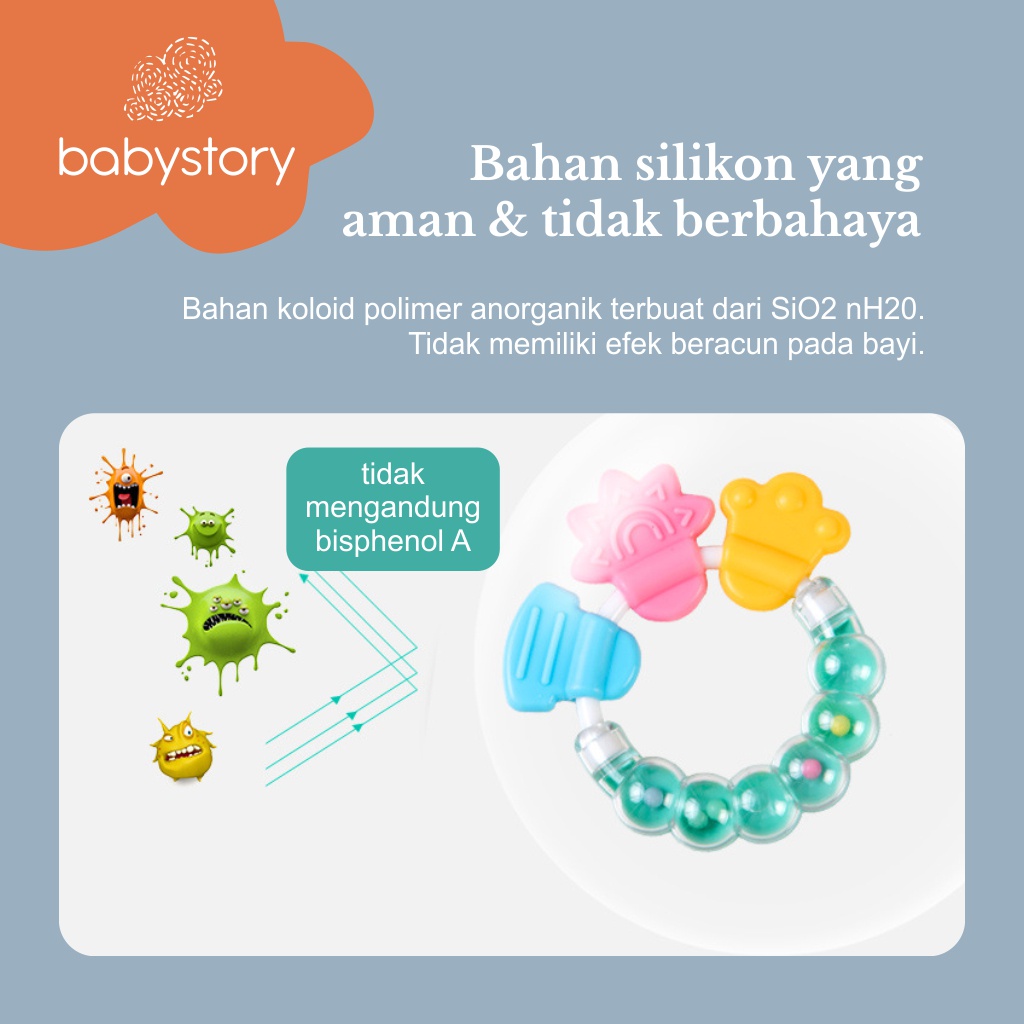 Gigitan bayi Teether Mainan gigitan bayi Mainan Rattle Genggam Bayi Gigitan Empeng Plastik Dengan Teether Gigitan bayi teether