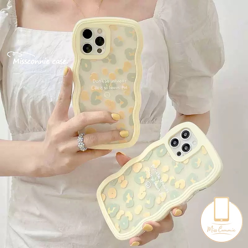 Soft Case Tepi Gelombang Untuk Samsung A04s A14 A04 A13 A53 A03 A12 A32 A03s A22 A04E A53 A23 A52s A52 A21s A31 A50 A20s A11 A02s A51 A33 A50s A30s A20 Motif Leopard Dengan Soft Case Huruf