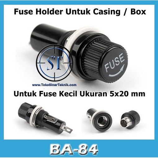 BA-84 Fuse Holder 5*20 Kecil Rumah Fuse Sekring Box Ampli Baut Sikring Kaca 5x20mm Kecil Box Ampli Sekring 5x20