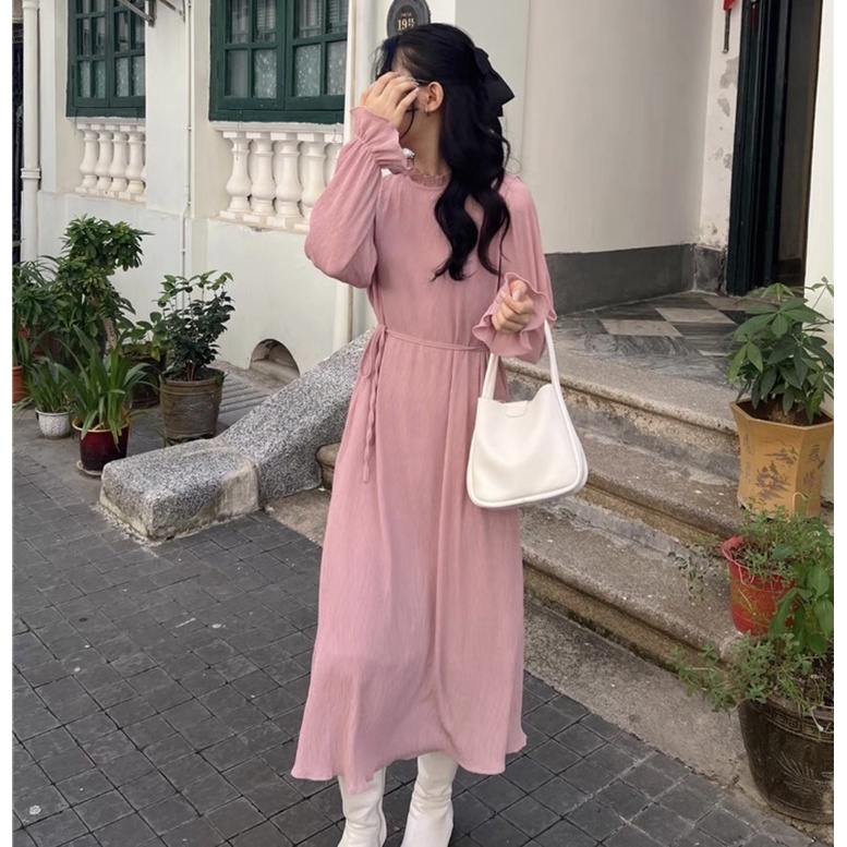 Cherry_ Maxi dress / gamis / long Tunic Korean style Matt CRINKLE PREMIUM