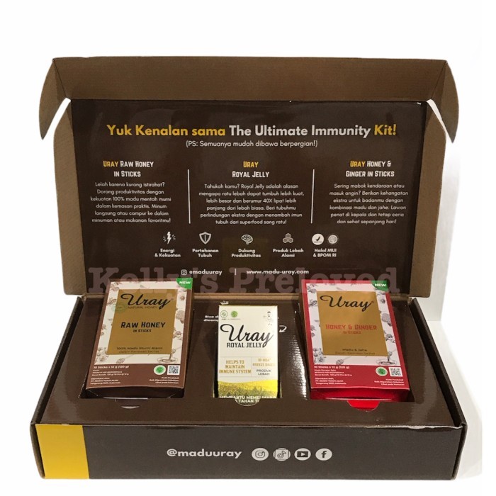 

TERBARU Promo Madu Uray The Ultimate Immunity Kit ROYAL JELLY STICK GINGER