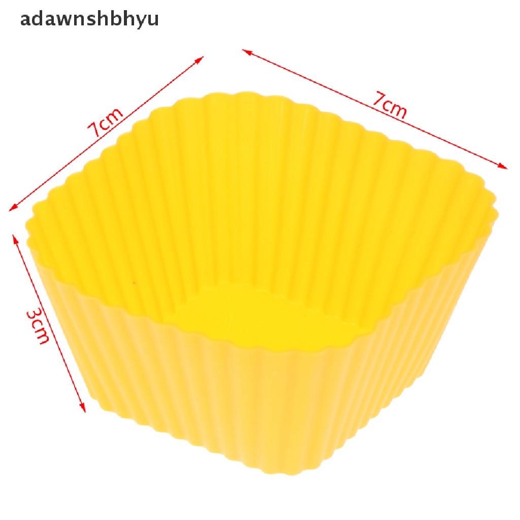 Adawnshbhyu 10Pcs Bentuk Persegi Silikon Cup Cake Alat Bakeware Cetakan Kue Aksesoris ID