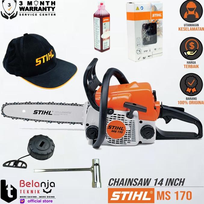STIHL Chainsaw MS 170 14 Inch Mesin Potong Kayu MS170 Gergaji Kayu 14" selalu promo