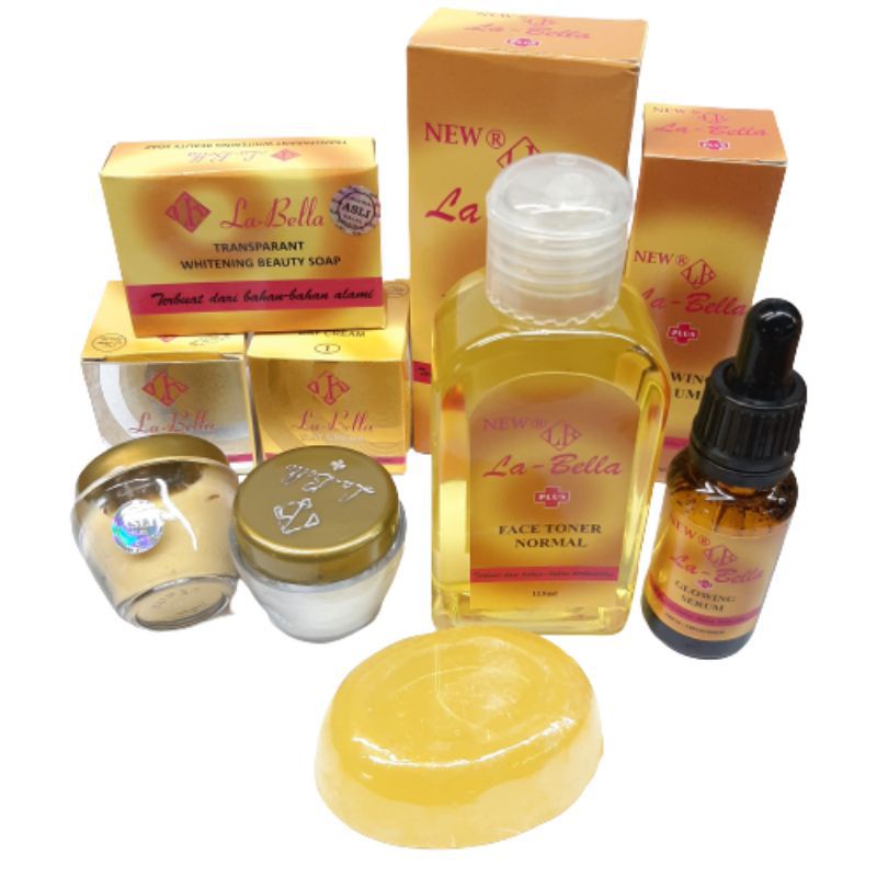 (paket)cream wajah labella Gold 5in 1ASLI original(PAKET)