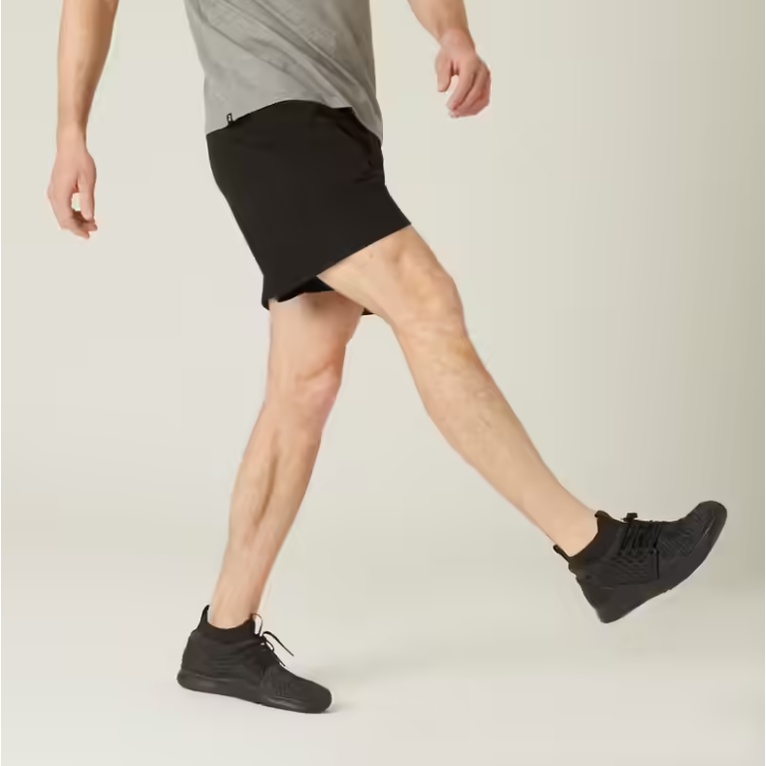 DOMYOS Celana Pendek Katun Gym Fitness Pria Pinggang Elastis