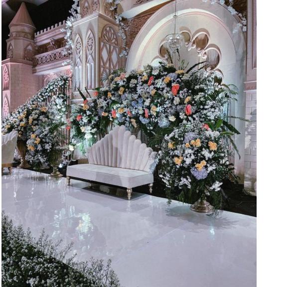 Karpet Putih Pelaminan/Karpet Melamin/Dekorasi 125X100