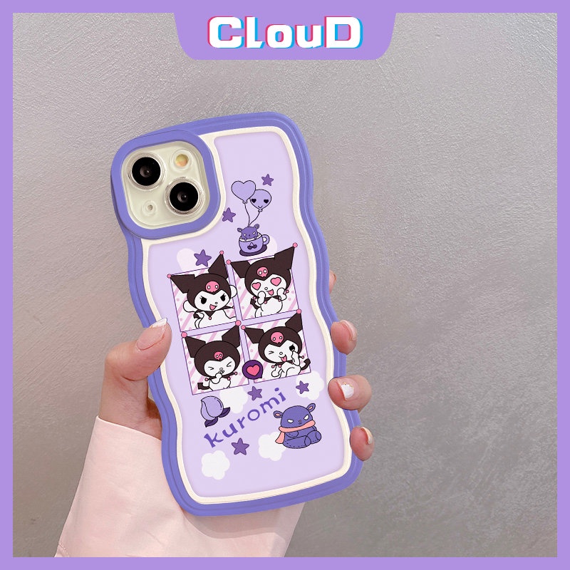 Casing Kuromi Astronot Lucu OPPO A16 A17 A55 A15 A52 A54 A95 A12E A77 A1k A77s A57 A12 A76 A17K A74 A5 A9 A16s A53 A96 A5s A7 A16K A3s Reno8 8Z 6 7 7Z Soft Tpu Wavy Edge Sarung Cover Sarung