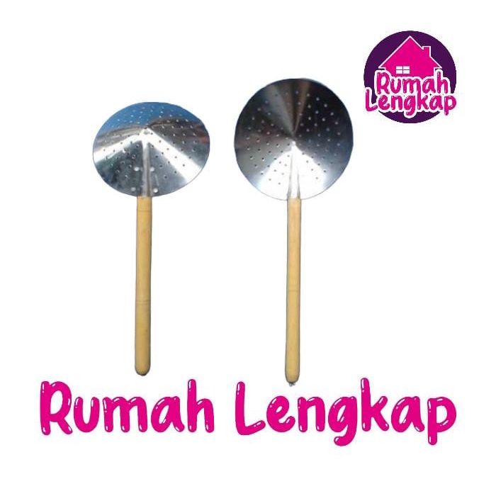 Serokan Penggorengan Gagang Kayu Sedang