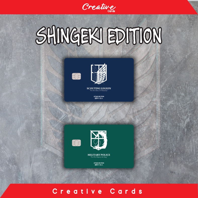 

Sticker Sticker Kartu Atm Skin Card - Shingeki Edition Vinyl + Laminating Glossy Debit Credit Emoney, Flazz, Etoll dll