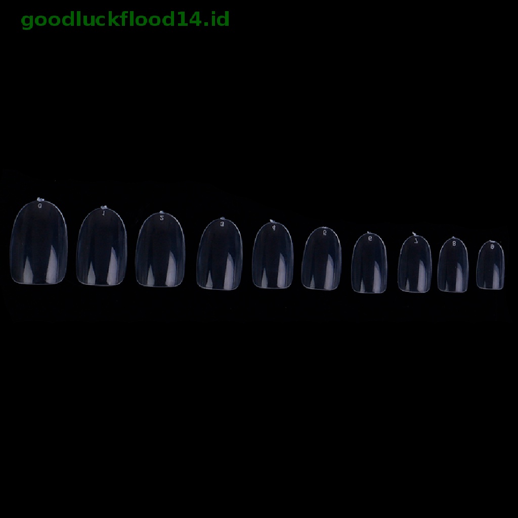 [GOOGFOUR] 500pcs Short Ellipse Full Cover Fake Kuku Palsu Tips Acrylic Gel Manicure Set [TOP]