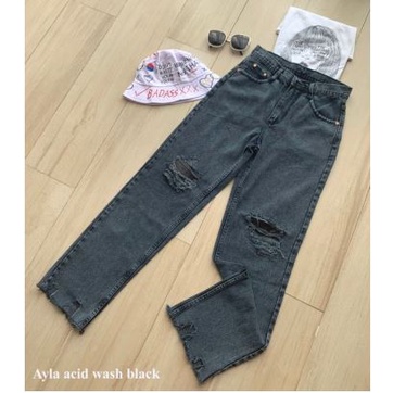 CELANA JEANS DIORA BOYFRIEND WANITA SOBEK RIPPED JEANS 82AR