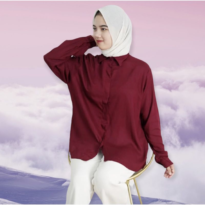 KEMEJA ATASAN WANITA OVERSIZE XXL - FLOWING OVERSIZE XXL SHIR RAYON DIAMOND