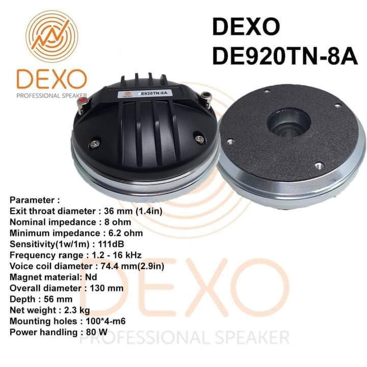 DRIVER TWEETER DEXO DE 920 TN - 8A TWITER DEXO DE920TN-8A