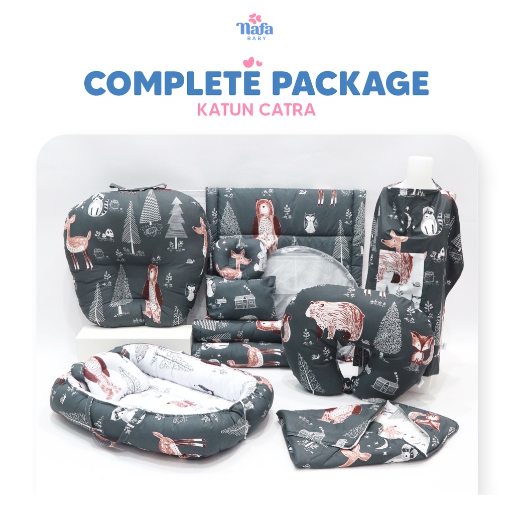 NAFA BABY - Complete Package Include Bedcover Bayi | Baby Nest Set | Selimut Topi | Sofa Bayi | Apron | Dan Bantal Menyusui