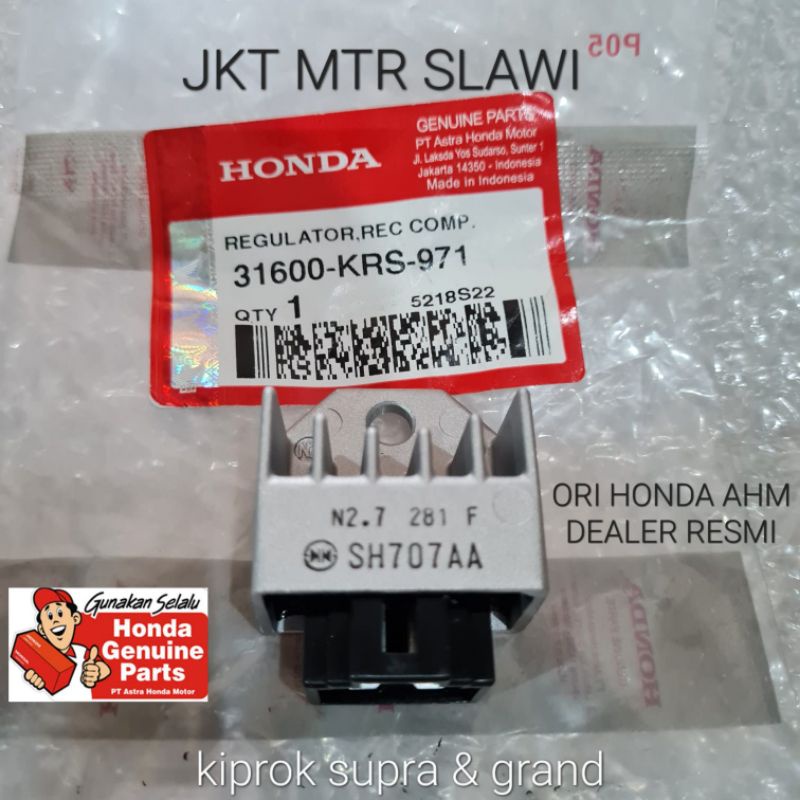 31600-KRS-971 regulator kiprok supra x grand revo 100 supra fit lama Fit new GL PRo GL Max asli hond