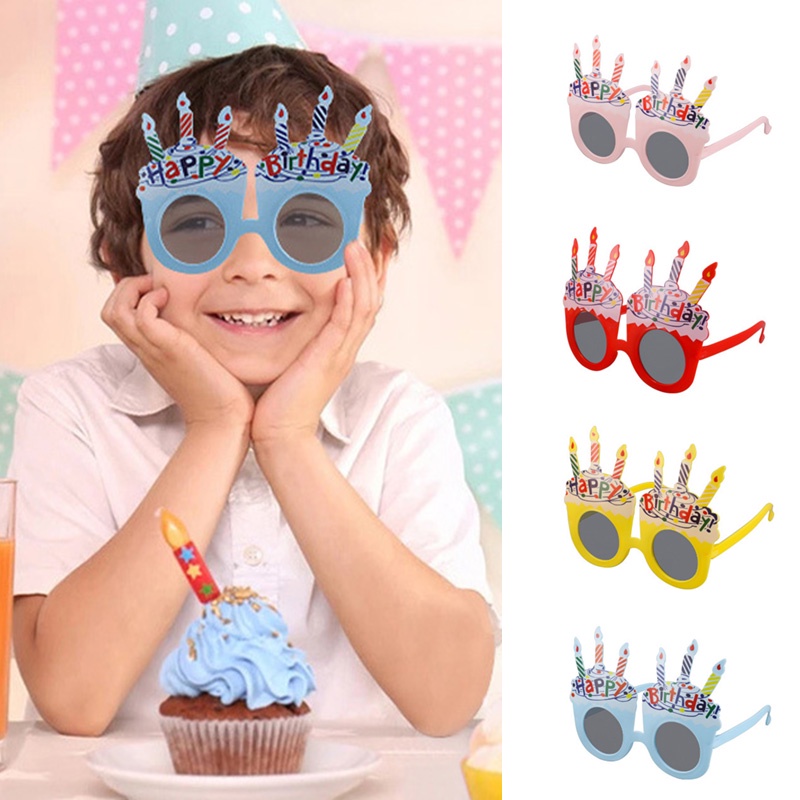 CODKacamata Ulang Tahun Anak Cupcake 3 Lilin New Trend Fashion Terbaru Happy Birthday-FA