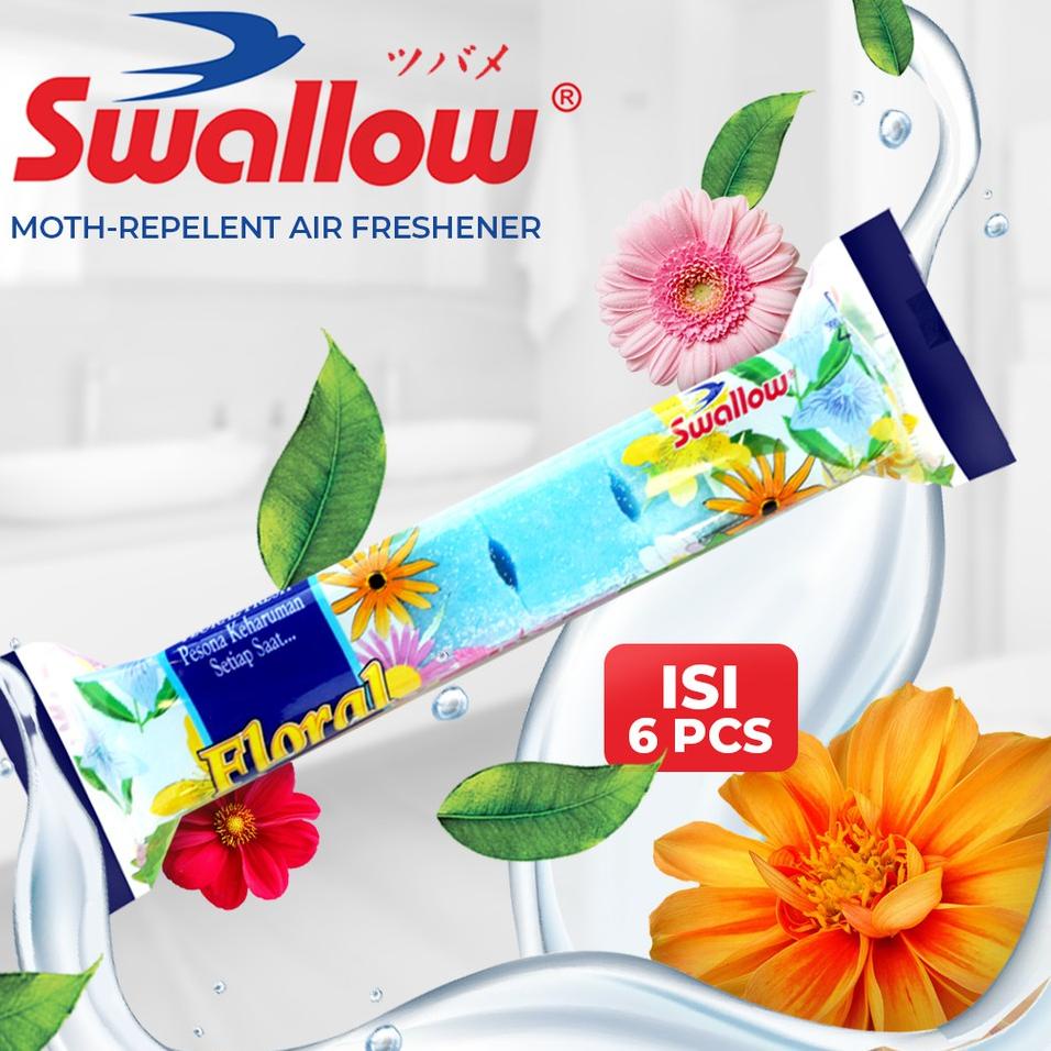 Stock Pilihan [Triple Pack] Kamper Swallow Floral fresh 6 pcs Warna Random