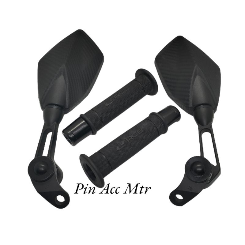 Paket Variasi Spion Nemo 1008+Grip Rcb Hitam+Jalu stang Hitam Nmax Aerox PCX ADV VARIO 150 Vario 160 Scoopy new fi Dill universal motor