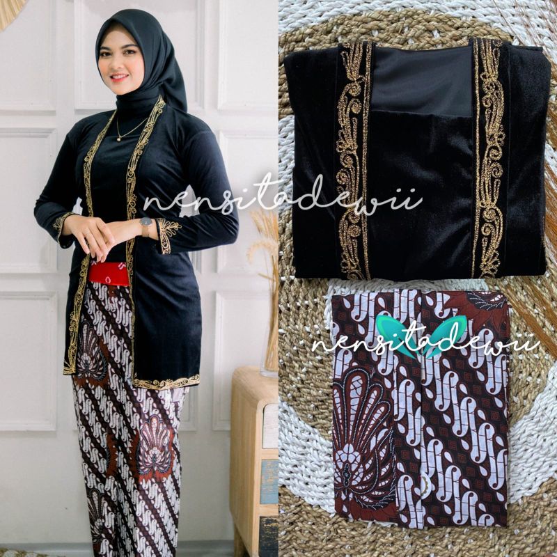 [1 Set, LHT02] Kebaya Bordir, Jarik Instan / Model Pramudita