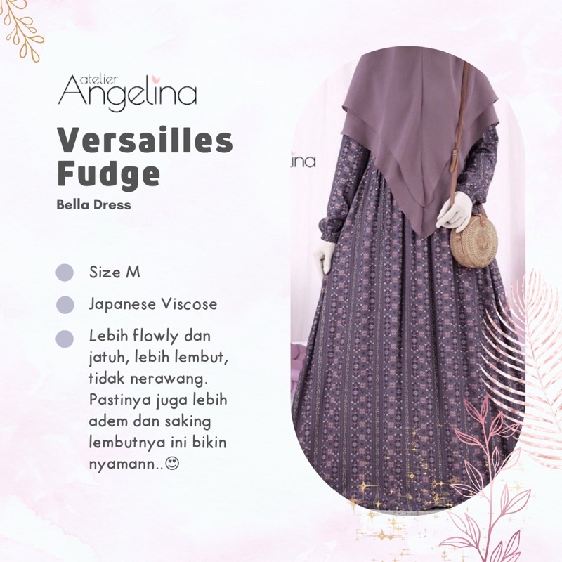 (Size M, XL) Versailles Fudge Mulberry Sarah Dress Basic Paris Japanese Japvis Viscose Atelier Angel