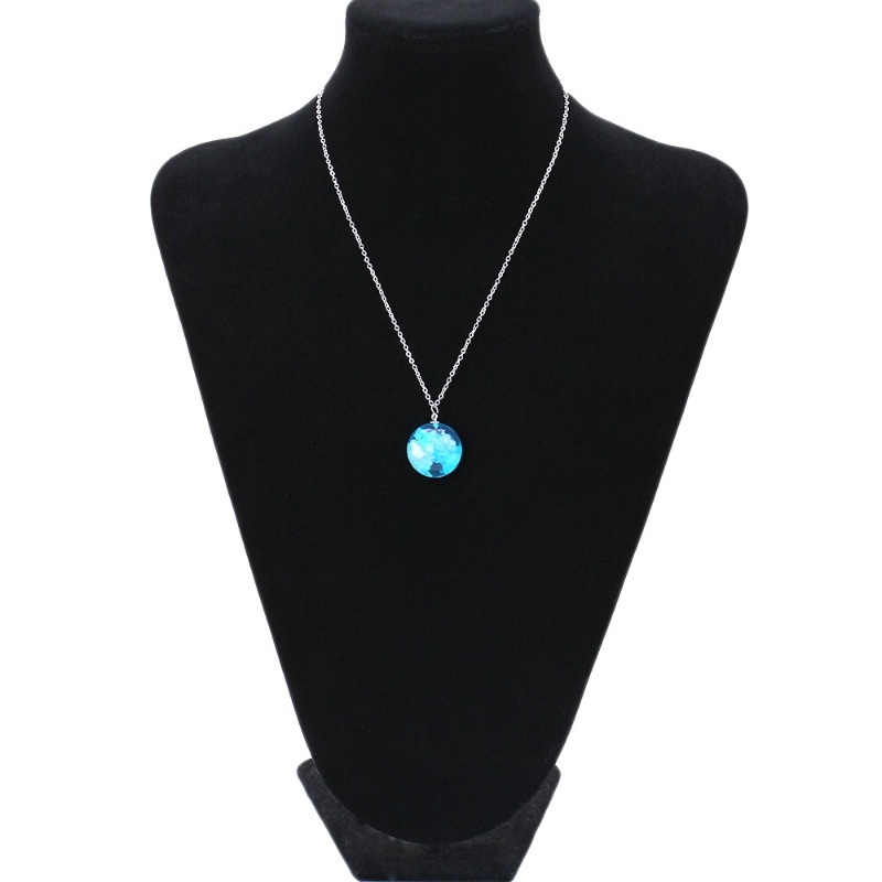 Kalung Bola Resin Blue Sky Awan Putih Eagle COCOJEWELRY