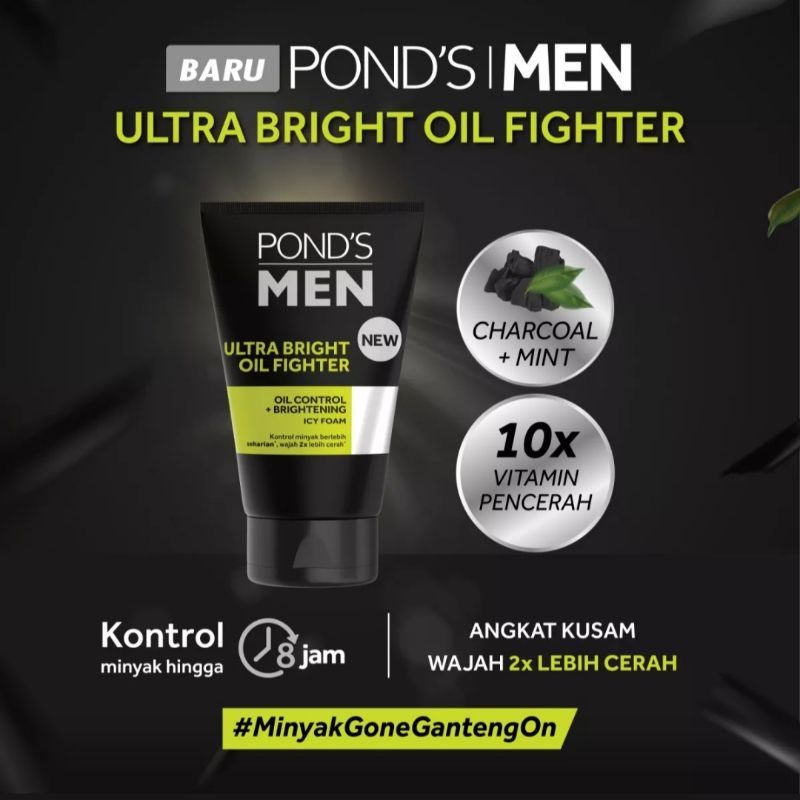 Pond's Ultra Bright Oil Fighter Facial Foam~Ponds Men Sabun Original