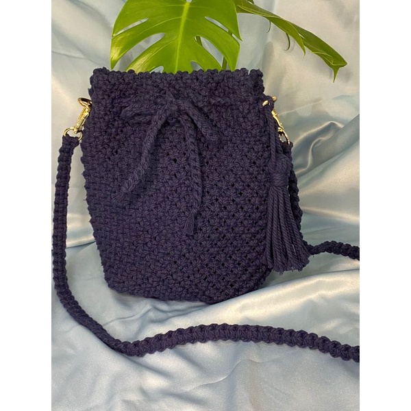 MACRAME BUCKET BAG/MACRAME SLING BAG/TAS SELEMPANG MACRAME