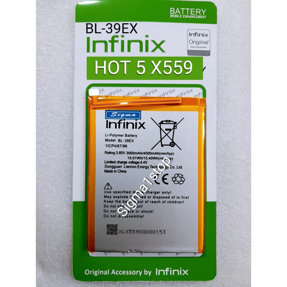 INFINIX HOT 5 X559 BATERAI BL-39EX BATTERY BL39EX BATERE 39EX BATRAI BATRE BT