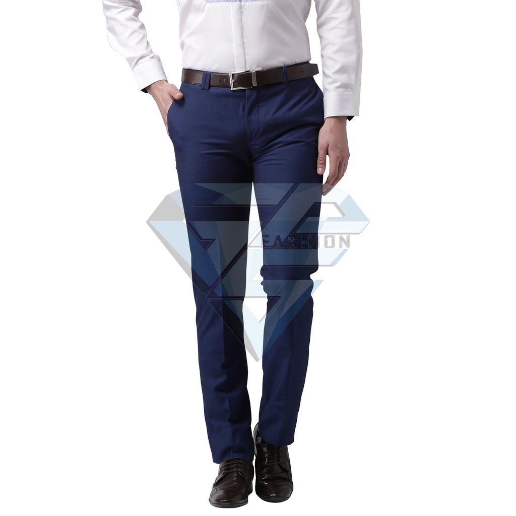 Celana Panjang Formal Slimfit Kerja Bahan Pria Kantor NAVY 27 - 38