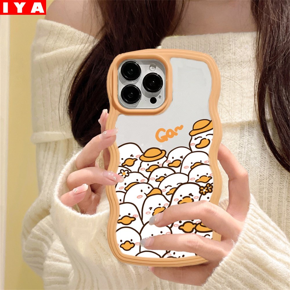 Redmi Note 11 Pro Note 11S Redmi 10C 10A 9C 9T 9A Note 10 Note 10S Note 9 Note8 Poco X3 Pro NFC Lucu Kartun Bebek Gelombang Pinggir TPU Phone Case Cover