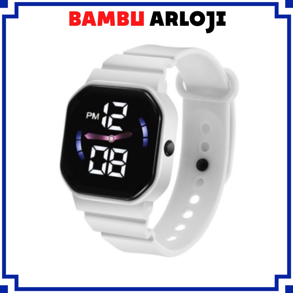 BAJ Jam Tangan LED Digital Pria Wanita Rubber Electronic Fashion Couple Anak Remaja Import Premium RM062