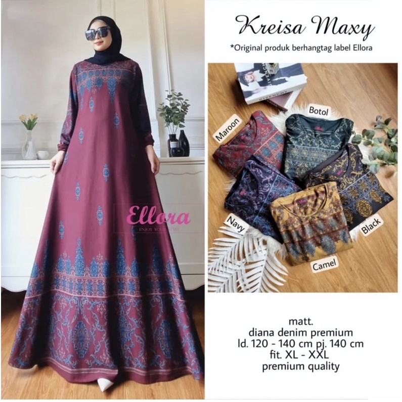 Kreisa Maxy - LD120 Gamis Diana Denim Jumbo Bigsize Oversize Bumil / R.26 - 025-6714