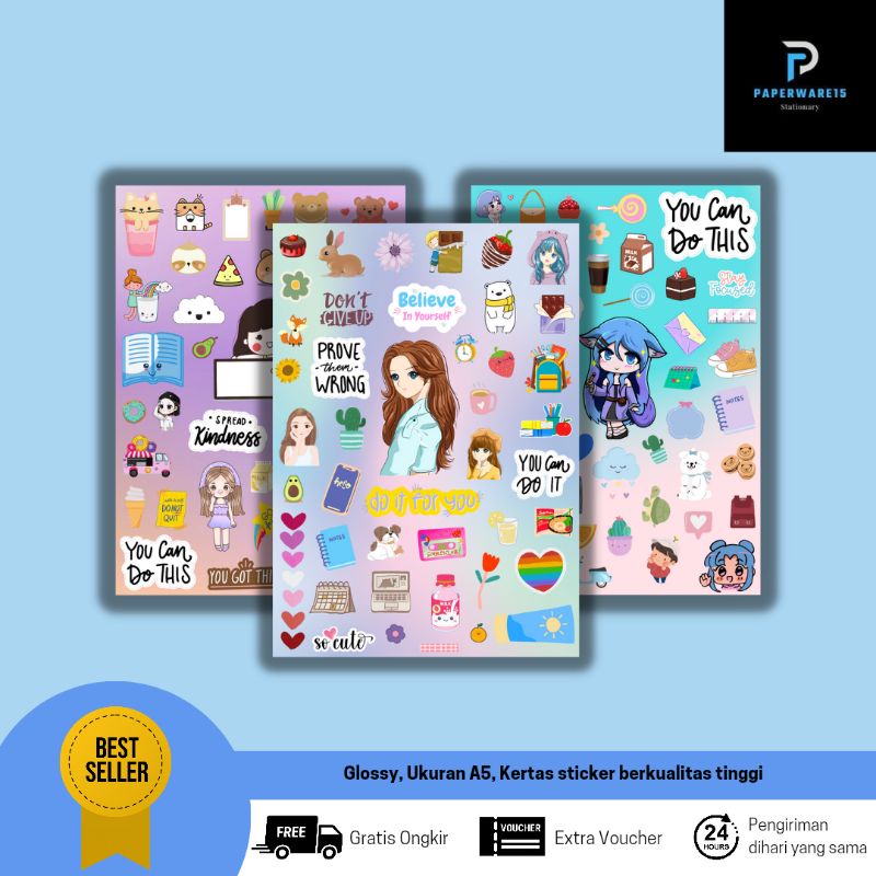 

sticker dekorasi/sticker journal lucu/sticker diary/sticker lucu korea