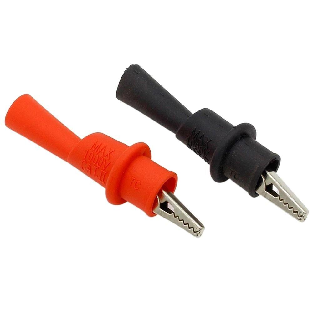 Lanfy Klip Buaya 2mm Tester Probe Clip Clamp Test Lead Aligator Untuk Multimeter Profesional Terminal Uji Listrik