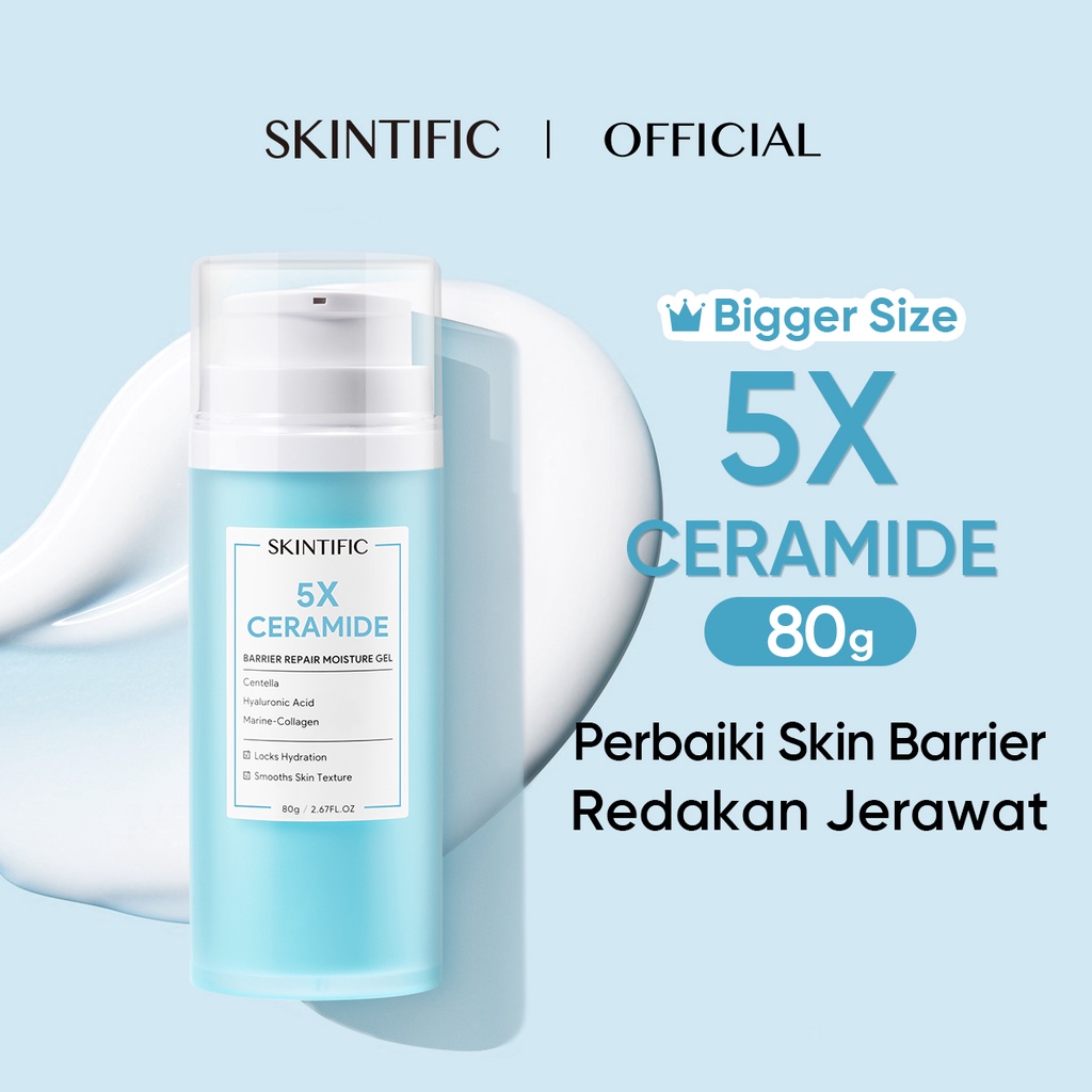 [Ready stock] SKINTIFIC 5X Ceramide Barrier Repair Moisture Gel 80g Facial Moisturizer Day Cream Night Cream Pelembab Wajah 【BPOM】