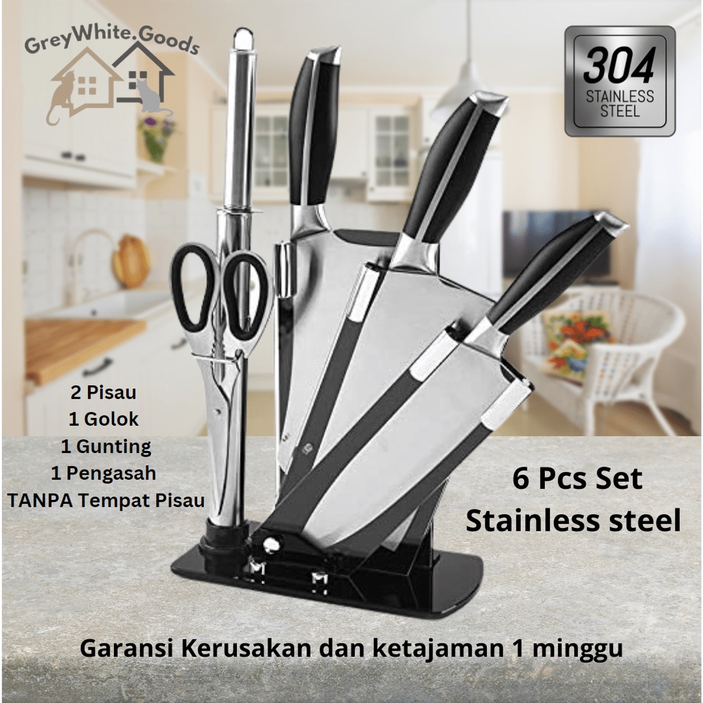 GW Pisau Dapur 6 Set Stainless Steel 304 Food Grade High Quality