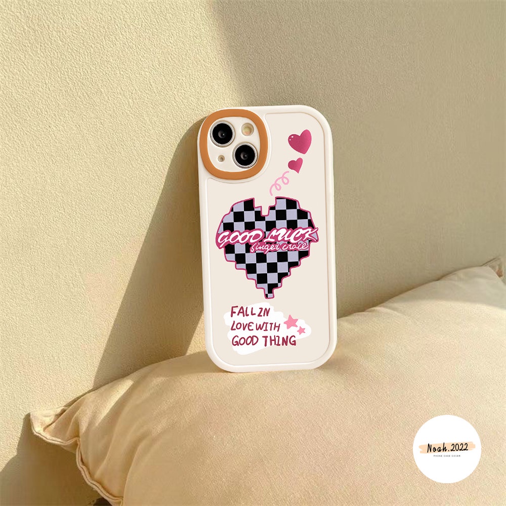 IPHONE Soft Case Kompatibel Untuk Iphone14Plus11 12 13 Pro Max6 6s 7 8 Plus Xr X Xs Max Se2020Wajah Tersenyum Cinta Papan Catur TPU Case Tahan Air Penutup Belakang