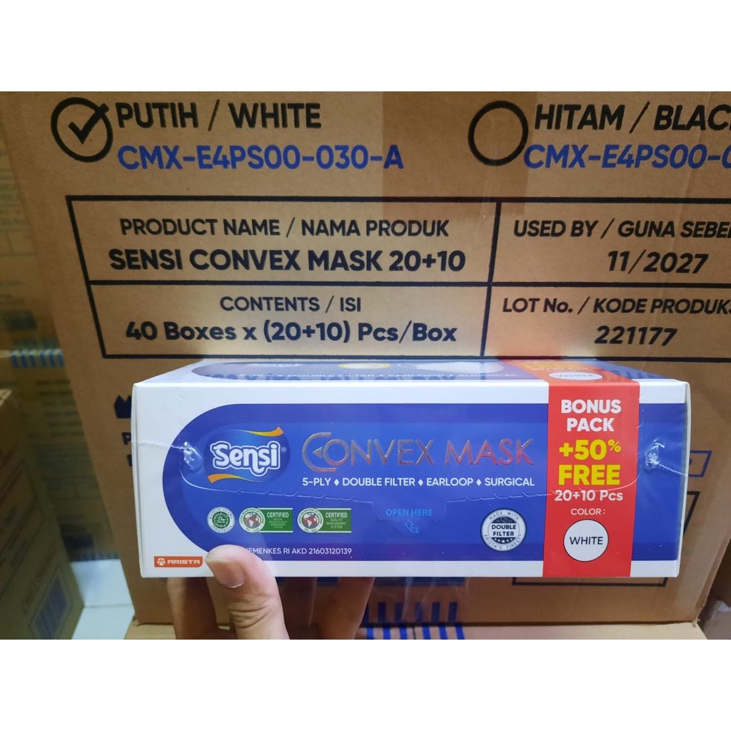 Masker SENSI Convex 4ply Earloop KF94 SENSI Convex Mask 3D Mirip EVO