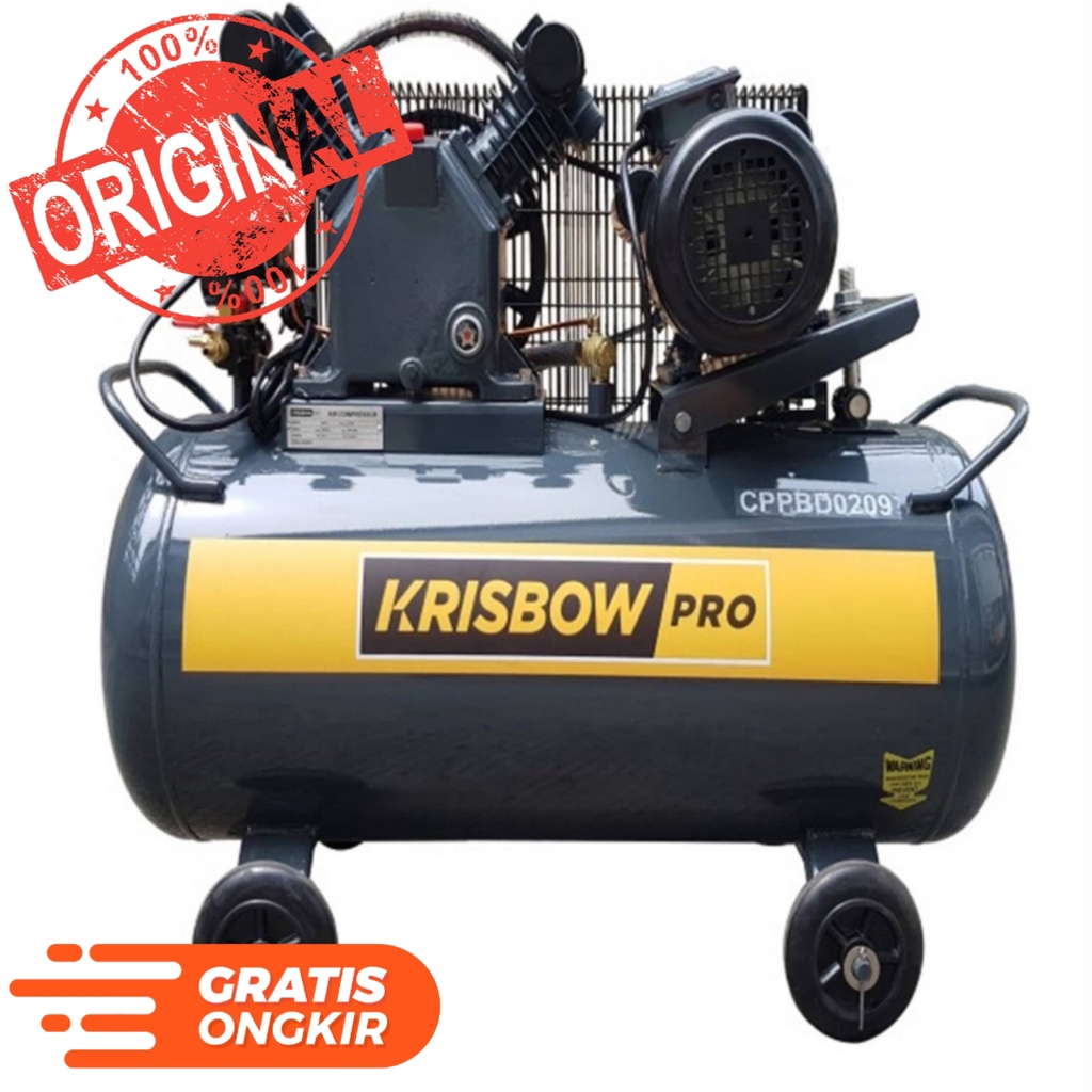 Krisbow Kompresor Angin 2hp 90l 10bar 1ph