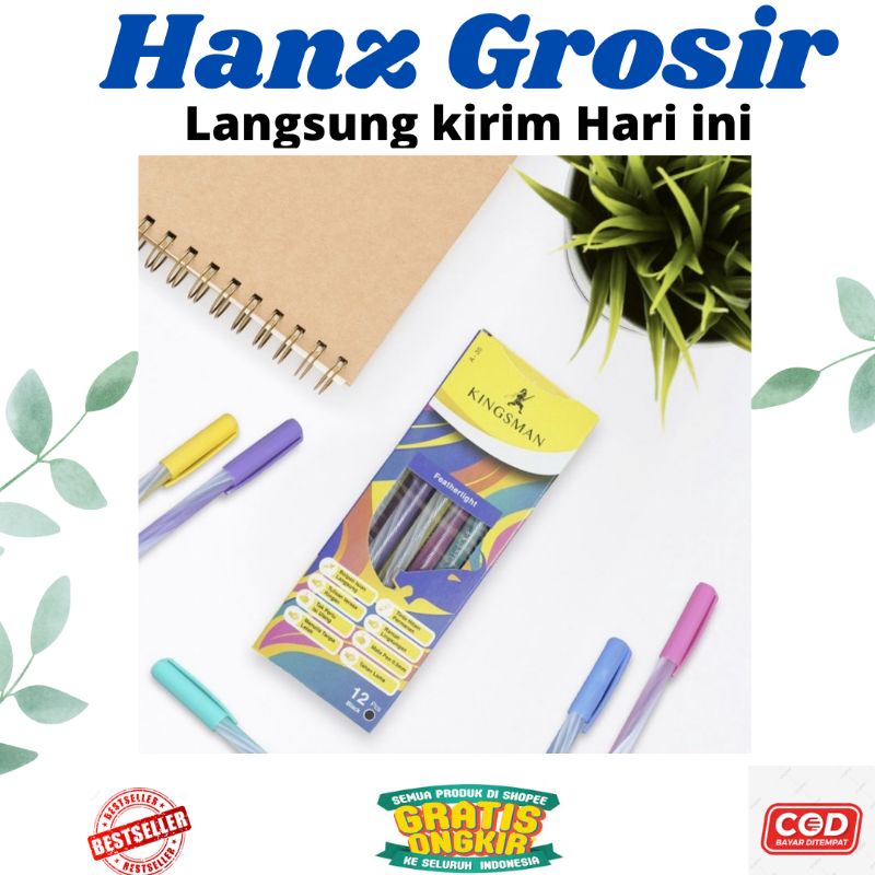 

1 pcs pulpen hitam kingsman lebih licin lancar rainbow bulpoin